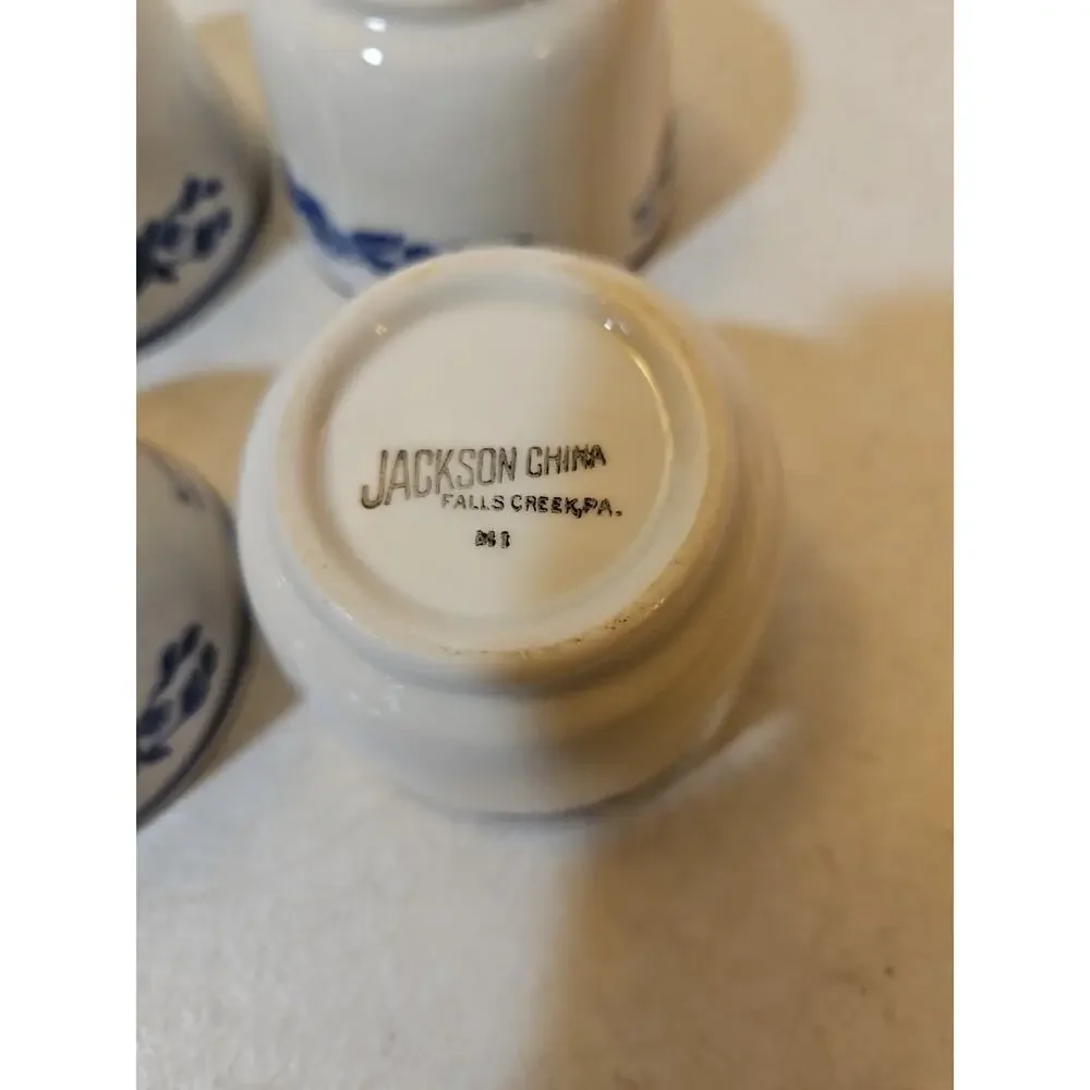 Set Of 4 Vintage Jackson China Restaurant Ware Hummingbird Custard Cups